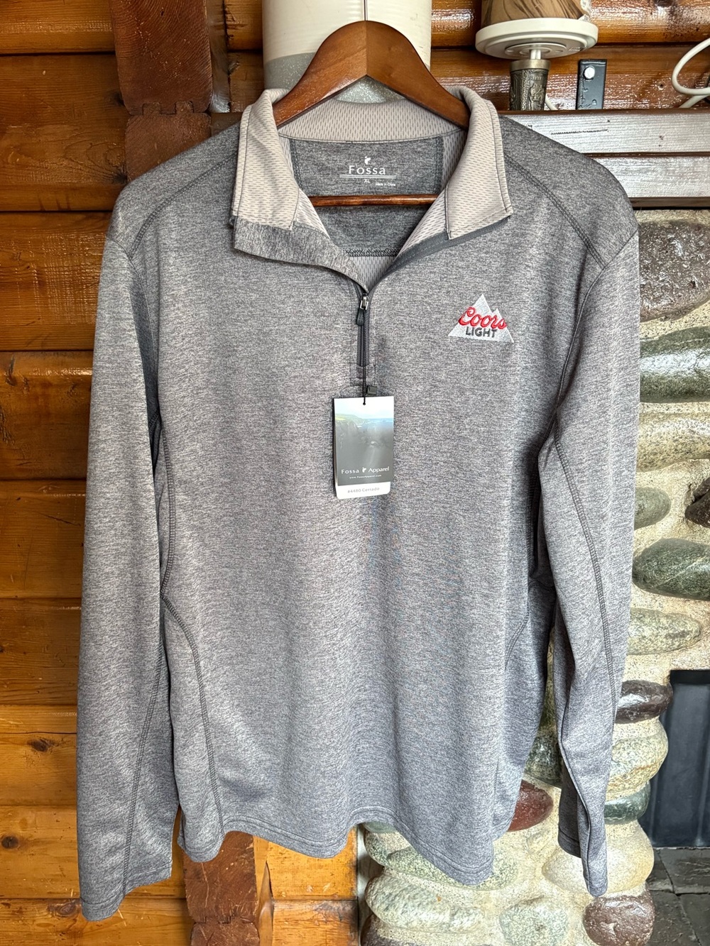 Fossa Coors Light Cerrado Quarter Zip Performance Pullover Gray XL NWT
